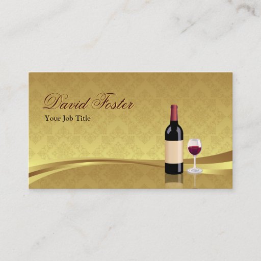 Customizable Red Wine Glass - Dealer Retailer Agency Agent Business Card