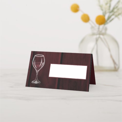 Red Wine Glass Half Empty Full Saying Watercolor Place Card