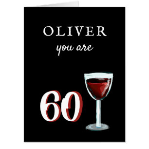 Red Wine Glass Jumbo Giant 60th Birthday Card