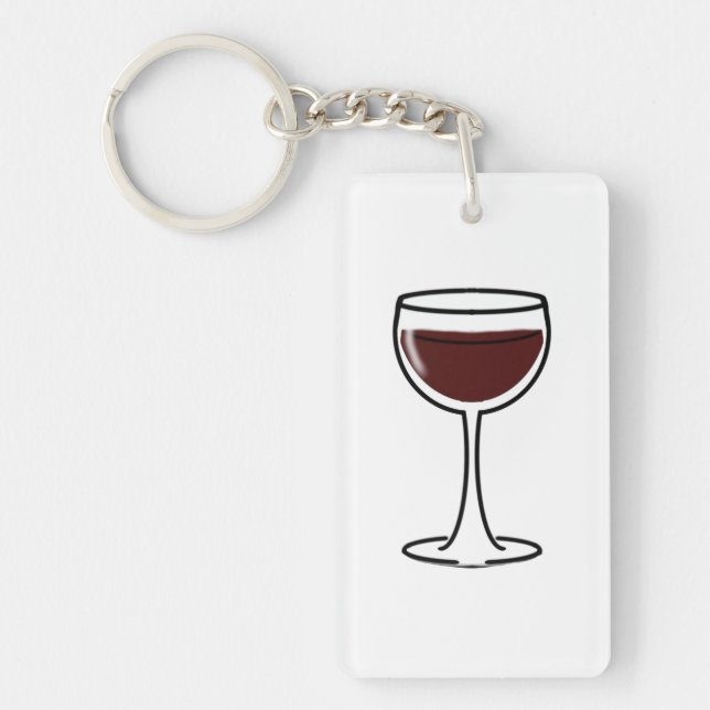 Red Wine Glass Keychain (Front)