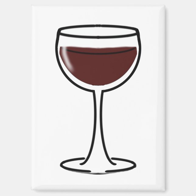Red Wine Glass Magnet (Front)