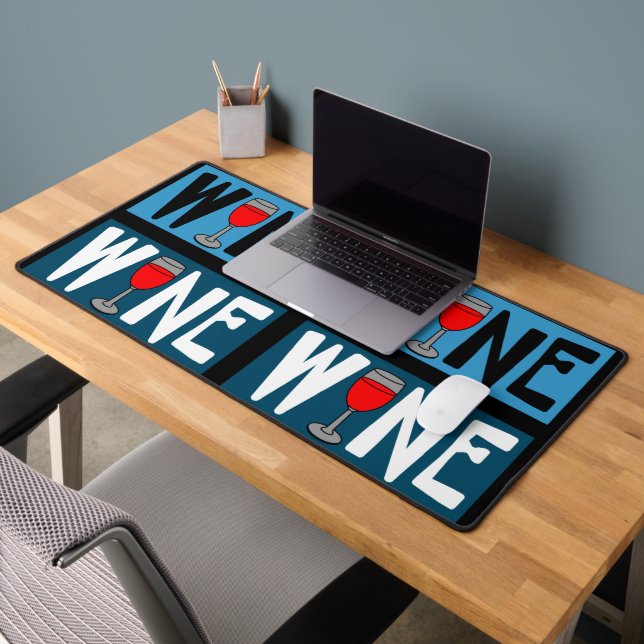 Red Wine Glass Pattern Desk Mat (Office 2)