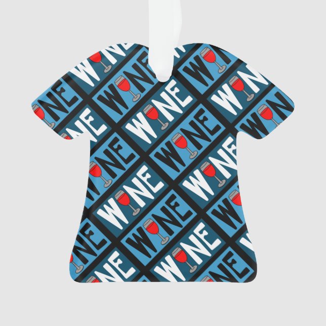 Red Wine Glass Pattern Ornament (Front)