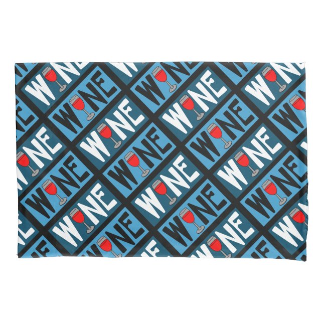 Red Wine Glass Pattern Pillow Case (Front)