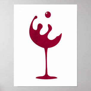 Red wine glass poster