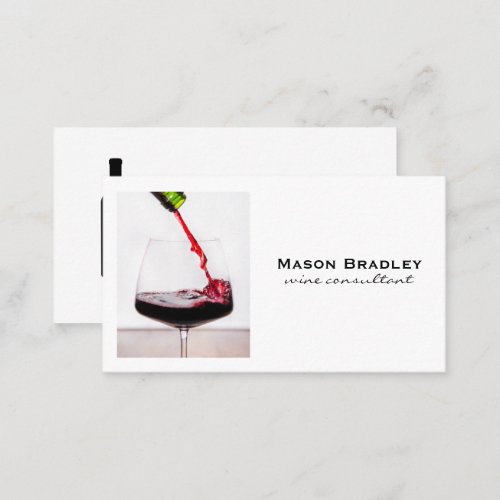 Red Wine Glass Pour Business Card
