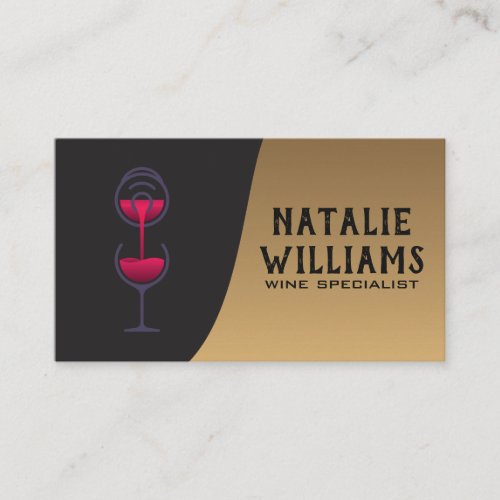 Red Wine Glass Pour Business Card