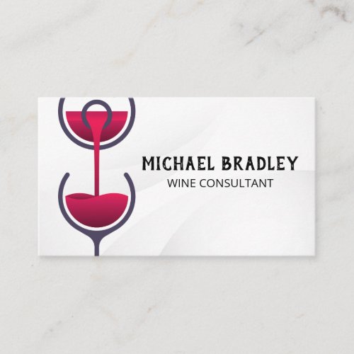 Red Wine Glass Pour Business Card