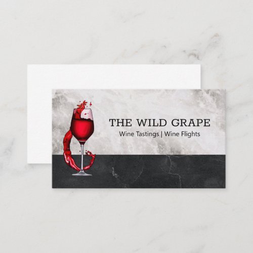 Red Wine Glass Pour Splash Business Card