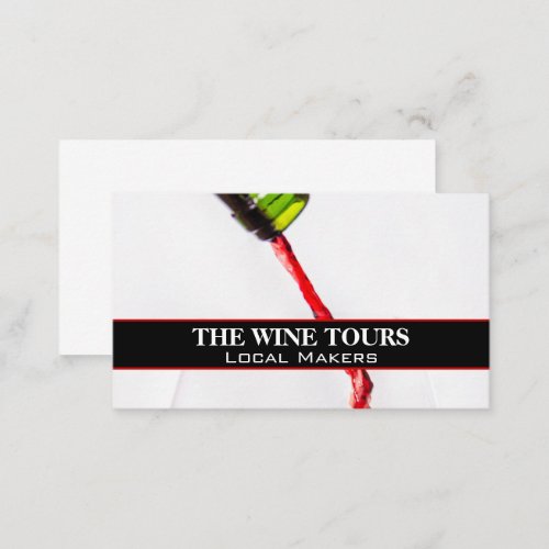 Red Wine Glass Pour  Winery  Business Card