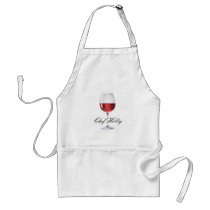 Red Wine Glass Themed | Chef Name Adult Apron