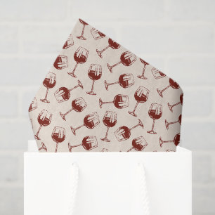 Red Wine Glass Tissue Paper, Burgundy Wine Gift Paper