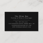 Red Wine Glass, Wine Bar/Winery Business Card (Back)