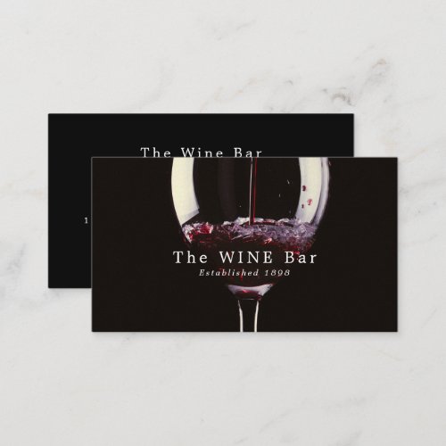 Red Wine Glass Wine BarWinery Business Card