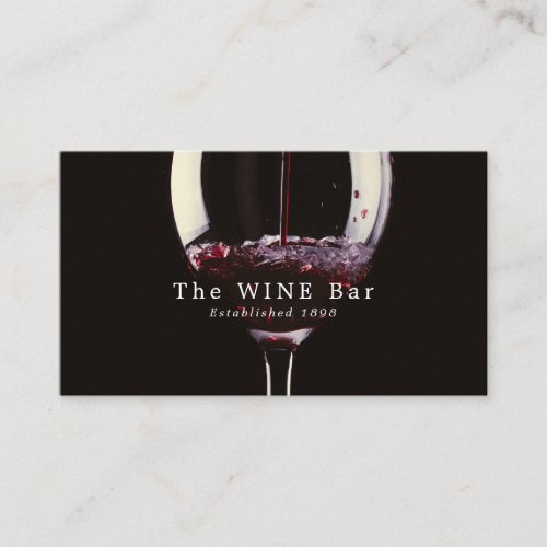 Red Wine Glass Wine BarWinery Business Card