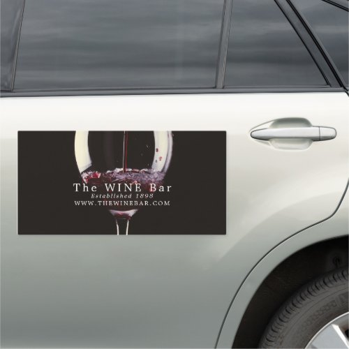Red Wine Glass Wine BarWinery Car Magnet