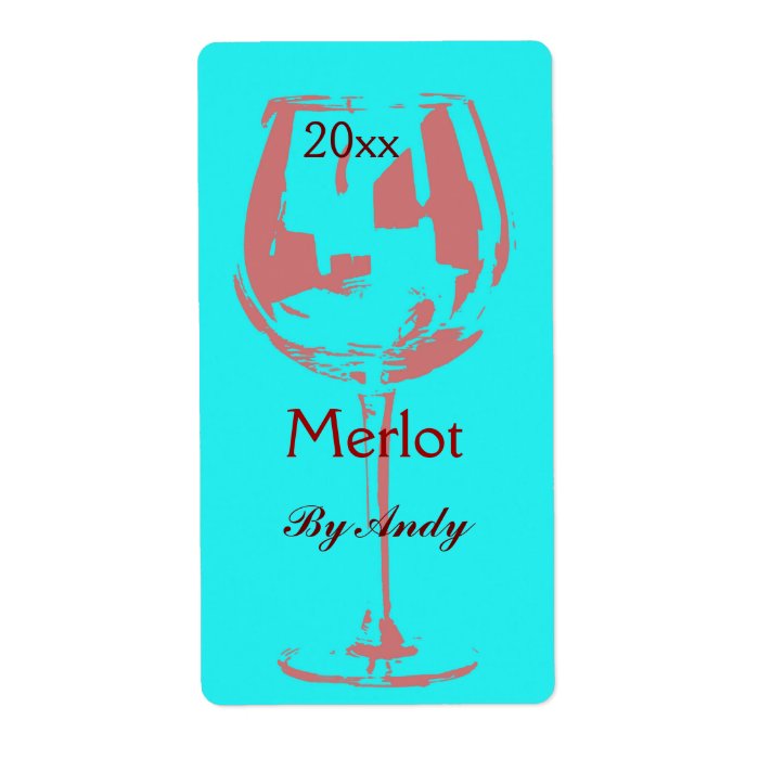 Red wine glass   wine bottle label