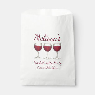 Red Wine Glasses Bachelorette Bridal Shower Party Favor Bag