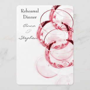 Red wine glasses invitation