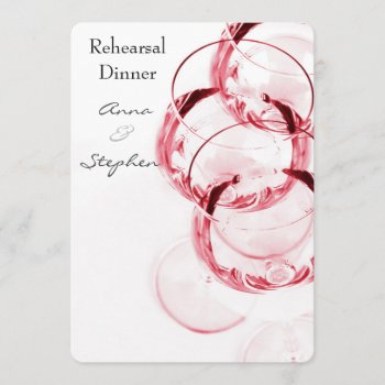 Red Wine Glasses Invitation by justbecauseiloveyou at Zazzle