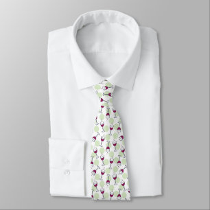 Red Wine Glasses Merlot Bubbles Neck Tie