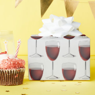 red wine glasses on gray wrapping paper