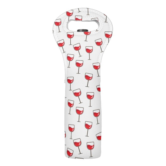Red Wine Glasses Pattern White Bag (Front)
