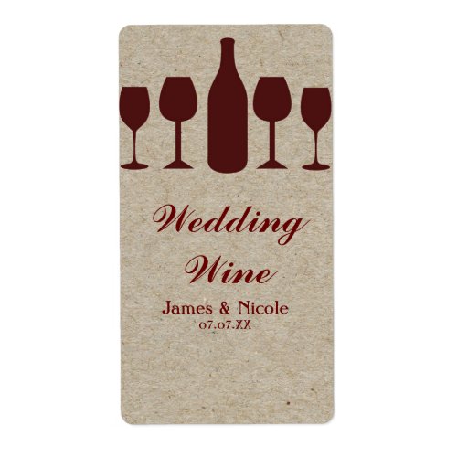 Red Wine Glasses  Wine Bottle Party Labels