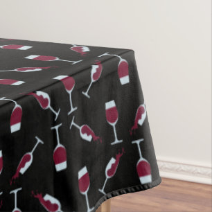 Red Wine Goblet Pattern  Tablecloth