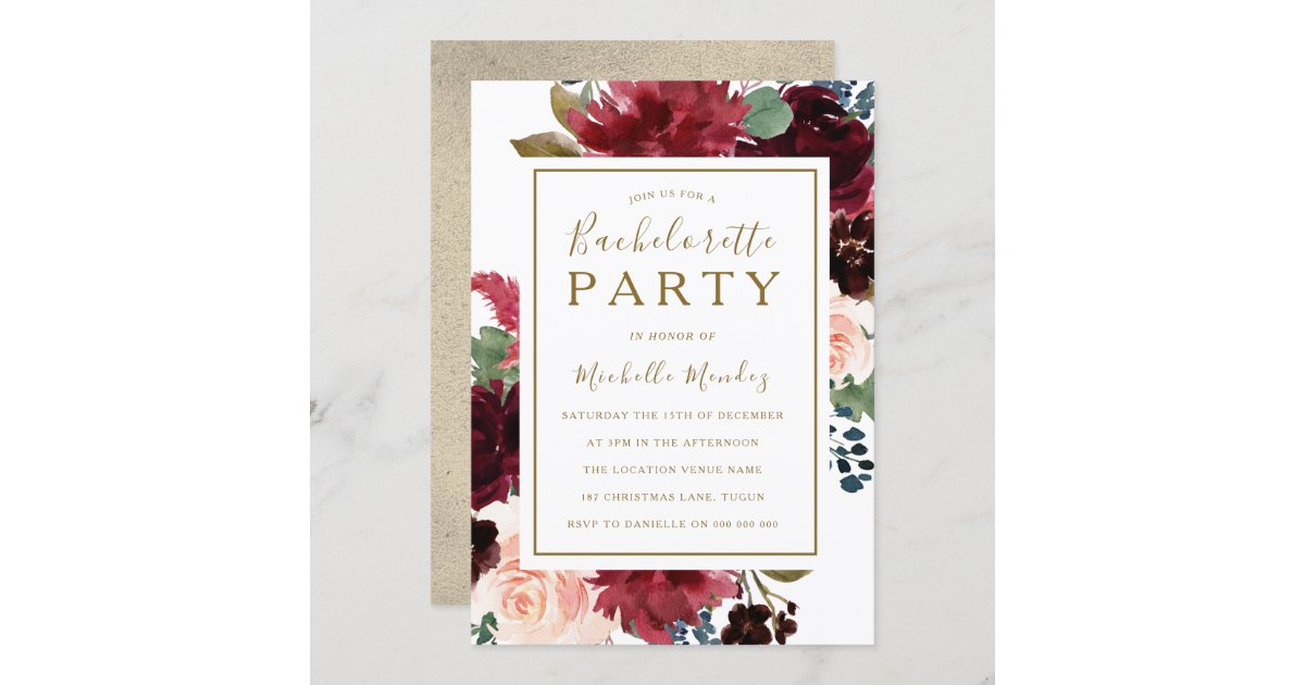 Watercolor Pink Dahlia Quinceanera Party Invitations