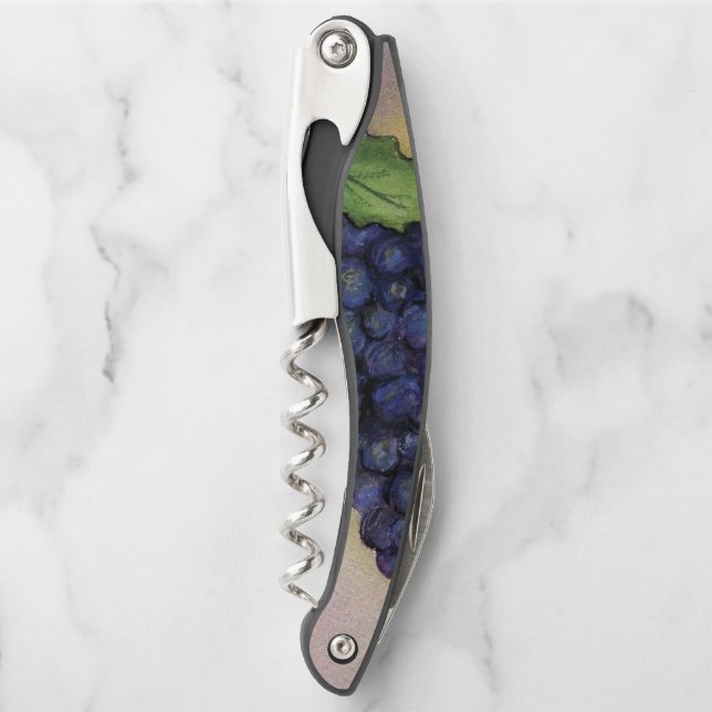 Red Wine Grapes Art Custom Design Corkscrew (Front)