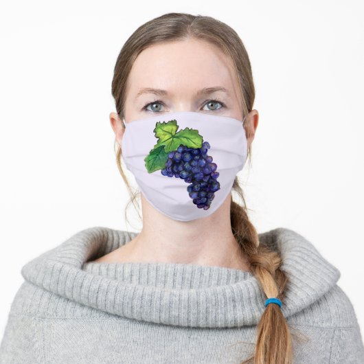 Red Wine Grapes Art Custom Face Mask (Worn)