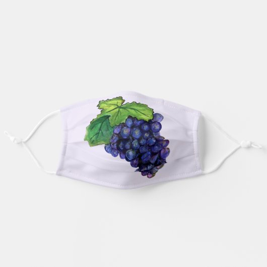 Red Wine Grapes Art Custom Face Mask (Front, Unfolded)