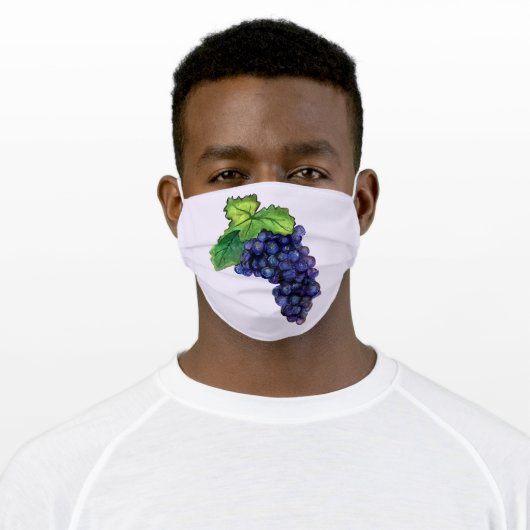 Red Wine Grapes Art Custom Face Mask (Worn)