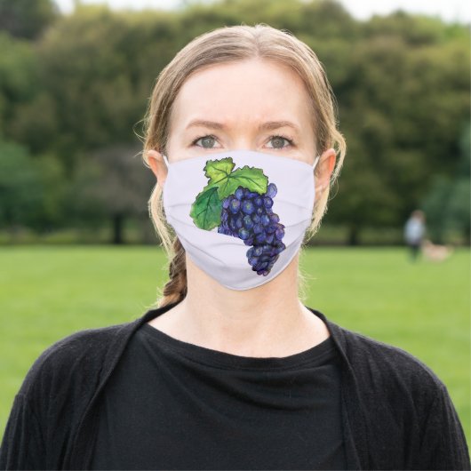 Red Wine Grapes Art Custom Face Mask (Outside)
