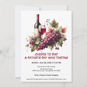 Red Wine & Grapes – Father’s Day Invitation