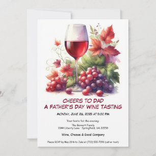 Red Wine & Grapes – Father’s Day Invitation