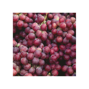 Red Wine Grapes: Luscious Background. Wood Wall Art