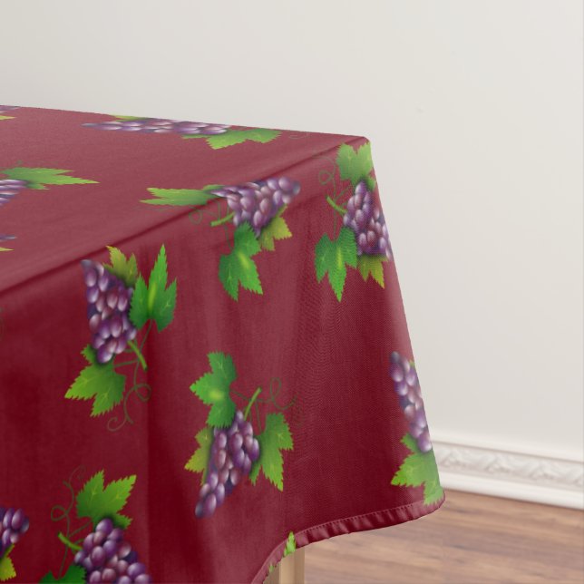 Red Wine Grapes on Burgundy Tablecloth (In Situ)