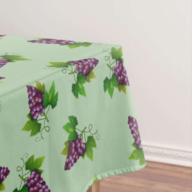 Red Wine Grapes on Lime Green Tablecloth (In Situ)