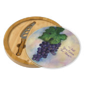 Red Wine Grapes Painting Custom Cheese Board (Partially Open)