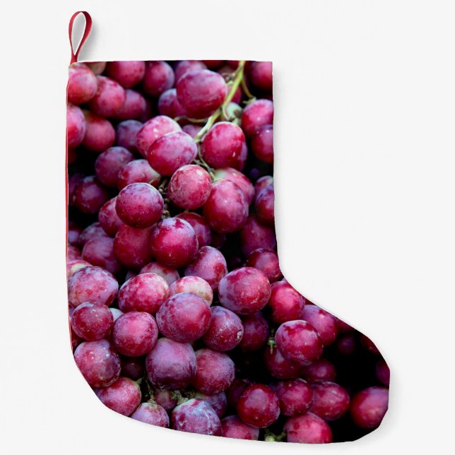 Red wine grapes small christmas stocking (Front)