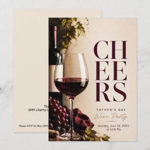 Red Wine & Grapes - wine party - Father’s Day Invitation