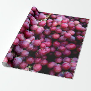 Red wine grapes wrapping paper