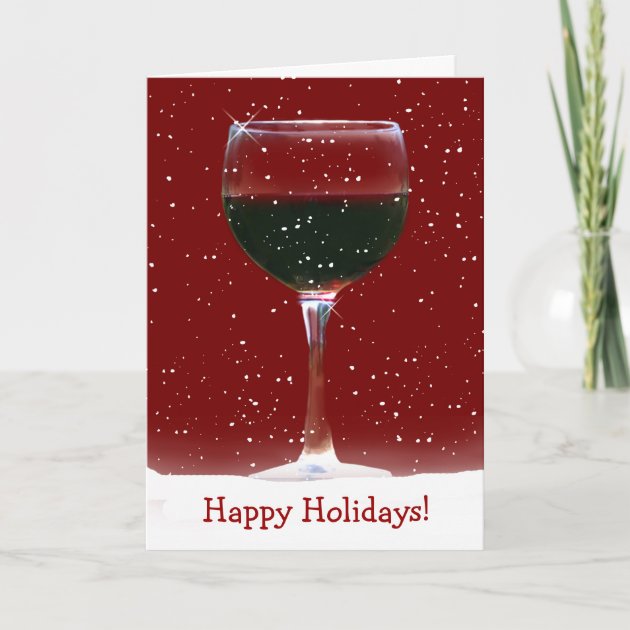 Red Wine Happy Holidays Invitation