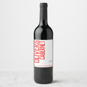 Red wine home wine makers text custom wine labels