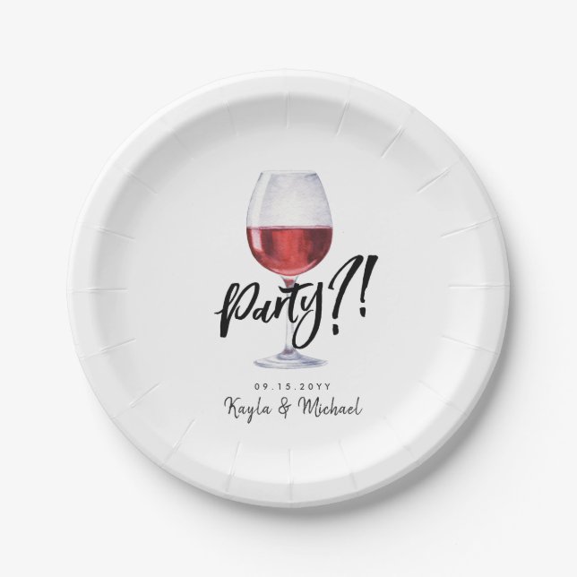 Red Wine Humor | Special Occassion Celebration Paper Plates (Front)