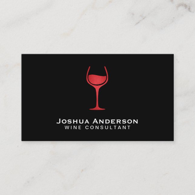 Red Wine Icon Business Card (Front)