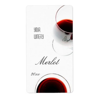 Red Wine In A Glass Wine Label by myworldtravels at Zazzle