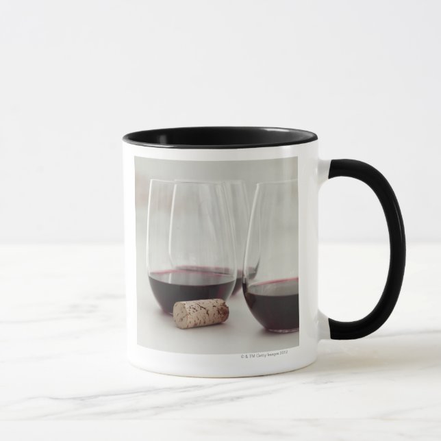Red wine in stemless glasses mug (Right)